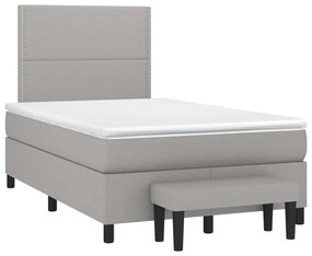 ΚΡΕΒΑΤΙ BOXSPRING ΜΕ ΣΤΡΩΜΑ ΑΝΟΙΧΤΟ ΓΚΡΙ 120X200 ΕΚ. ΥΦΑΣΜΑΤΙΝΟ 3136501