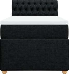vidaXL Κρεβάτι Boxspring με Στρώμα Μαύρο 80 x 200 εκ. Υφασμάτινο