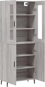 vidaXL Ντουλάπι Γκρι Sonoma 69,5 x 34 x 180 εκ. Επεξεργασμένο Ξύλο