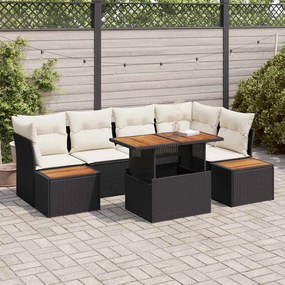 vidaXL Σετ Καναπέ Κήπου με αποθήκευση 10 pcs Μαύρο Πολυ ράταν