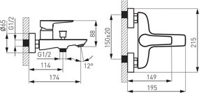 Ferro Adore BDR1 White/Chrome - Μπαταρία λουτρού λευκή
