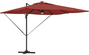 vidaXL Ρώμη Ομπρέλα Κόκκινο 286 x 285 x 270 εκ Αλουμίνιο, Πολυεστέρας