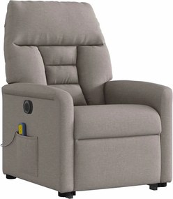 vidaXL Πολυθρόνα Μασάζ Ηλεκτρική Ανακλ.Taupe Υφασμάτινη