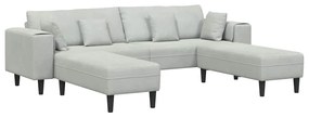 vidaXL Βελούδινος καναπές 3 pcs Ανοιχτό γκρι 208 εκ. Βελούδο