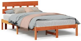 vidaXL Σκελετός Κρεβατιού Καφέ 120 x 200 cm Μασίφ ξύλο πεύκου