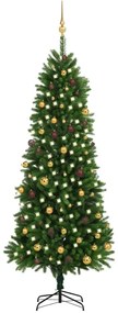 vidaXL Χριστουγεννιάτικο Δέντρο Τεχνητό με LED & Μπάλες Πράσινο 240 εκ