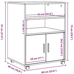 ΝΤΟΥΛΑΠΙ ΤΡΟΧΗΛΑΤΟ ΓΚΡΙ ΣΚΥΡ. 60X48X81 ΕΚ. ΑΠΟ ΕΠΕΞ. ΞΥΛΟ 853167