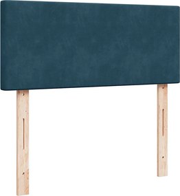 vidaXL Κρεβάτι Boxspring με Στρώμα Μπλε 120x200 εκ. Βελούδινο