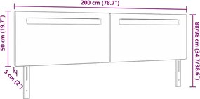 vidaXL LED κεφαλάρι Λευκό 200 cm Τεχνητό Δέρμα