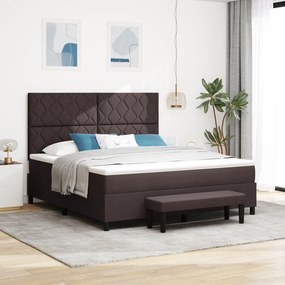vidaXL Κρεβάτι με Κουβέρτα & Πάγκος Σκούρο Καφέ 180x200 εκ. Ύφασμα