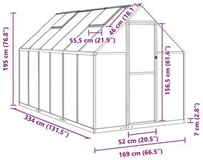 ΘΕΡΜΟΚΗΠΙΟ ΜΕ ΠΛΑΙΣΙΟ ΒΑΣΗΣ ΠΡΑΣΙΝΟ 334X169X195 ΕΚ. ΑΛΟΥΜΙΝΙΟΥ 3266327