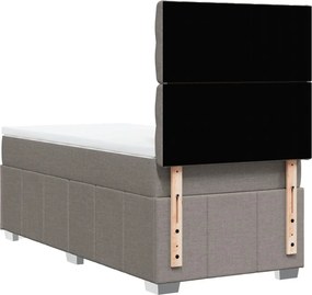vidaXL Κρεβάτι Boxspring με Στρώμα Taupe 80x200 εκ. Υφασμάτινο