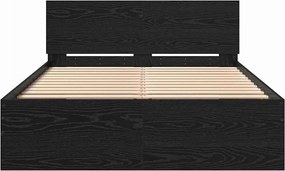 vidaXL Κρεβάτι με Κεφαλάρι Μαύρη Δρυς 120 x 190 cm Επεξεργασμένο ξύλο