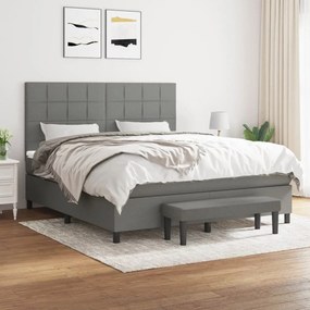 ΚΡΕΒΑΤΙ BOXSPRING ΜΕ ΣΤΡΩΜΑ ΣΚΟΥΡΟ ΓΚΡΙ 160X200 ΕΚ ΥΦΑΣΜΑΤΙΝΟ 3136606