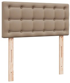 vidaXL Κρεβάτι Boxspring με Στρώμα Καπουτσίνο 120x190εκ.από Συνθ.Δέρμα