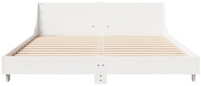 vidaXL Σκελετός Κρεβ. Χωρίς Στρώμα Λευκό 150x200 εκ Μασίφ Πεύκο