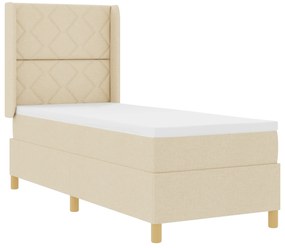 vidaXL Κρεβάτι Box Spring με Στρώμα Κρεμ 80x200 εκ