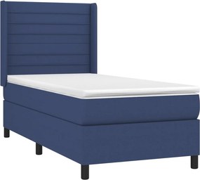 vidaXL Κρεβάτι Boxspring με Στρώμα Μπλε 80x200 εκ. Υφασμάτινο