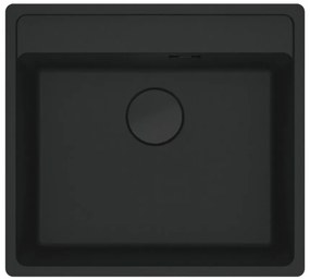 Franke Marris MRG 610-52 TL Ένθετος Γρανιτένιος Νεροχύτης 60cm Total Μαύρο Ματ