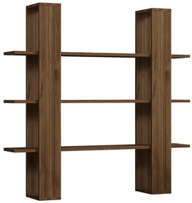 Βιβλιοθήκη Yotek pakoworld σε καρυδί απόχρωση 120x23x120εκ