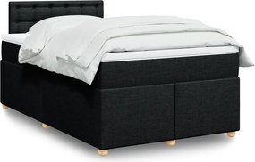 vidaXL Κρεβάτι Boxspring με Στρώμα Μαύρο 120x200 εκ. Υφασμάτινο