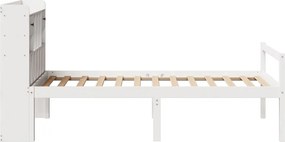 vidaXL Κρεβάτι Βιβλιοθήκη Χωρίς Στρώμα Λευκό 75x190 εκ Μασίφ Πεύκο
