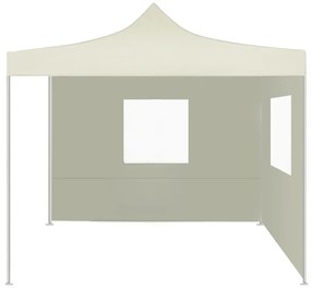 Κιόσκι Πτυσσόμενο με 2 Πλευρικά Τοιχώματα Κρεμ 2x2 μ. Ατσάλινο - Κρεμ