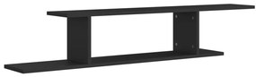 Ράφι Τηλεόρασης Επιτοίχιο Μαύρο 125 x 18 x 23 εκ. Μοριοσανίδα - Μαύρο