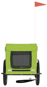 vidaXL Τρέιλερ Ποδηλάτου Κατοικίδιων Πράσινο/Μαύρο Oxford/Σίδηρος