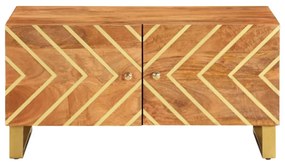 vidaXL Τραπεζάκι Σαλονιού Καφέ/Μαύρο 80x50x40εκ. από Μασίφ Ξύλο Μάνγκο