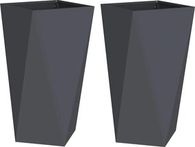 vidaXL Γλάστρα 2 τμχ. Ανθρακί 40 x 40 x 75 cm Ατσάλι