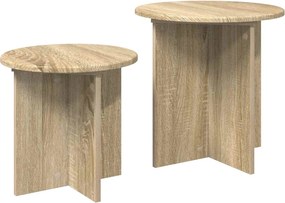 vidaXL Σετ βοηθητικά τραπεζάκια με αποθήκευση 2 pcs Sonoma Δρυς