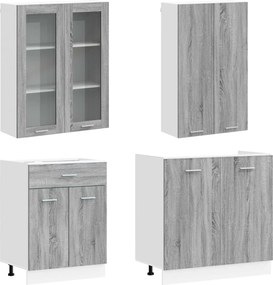 vidaXL Μονάδα κουζίνας LYON 8 pcs Γκρι Sonoma Επεξεργασμένο Ξύλο