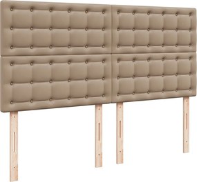vidaXL Κρεβάτι Boxspring με Στρώμα Καπουτσίνο 180x200 εκ. Συνθ. Δέρμα