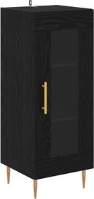 vidaXL Highboard 2 pcs Μαύρη Οξυά Γυαλί