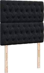 vidaXL Κρεβάτι Boxspring με Στρώμα Μαύρο 90x200 εκ. Βελούδινο