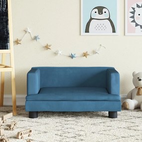 Καναπές Παιδικός Μπλε 60 x 40 x 30 εκ. από Βελούδο - Μπλε