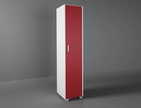 Intrahome Ντουλάπα παιδική μονόφυλλη σε χρώμα λευκό ρουστίκ-κόκκινο 48x50x180 Intrahomesa-00652225