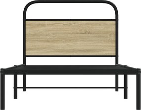 vidaXL Πλαίσιο Κρεβ. Χωρ. Στρώμα Sonoma Δρυς 90 x 190 εκ. Επεξ. Ξύλο