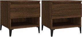 vidaXL Βοηθητικά Τραπέζια 2 τεμ. Καφέ Δρυς 50x46x50 εκ.Επεξ. Ξύλο
