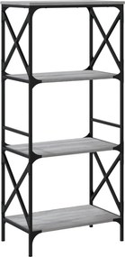 vidaXL Βιβλιοθήκη 4 Επιπέδων Γκρι Sonoma 59x35x132 εκ. Επεξεργ. Ξύλο