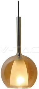 Κρεμαστό Φωτιστικό V-TAC Σφαιρικό Διπλό Γυαλί Amber + White  με ντουί Ε27 Φ300mm 3875