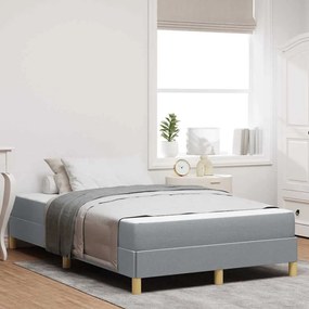 vidaXL Κρεβάτι με ελατήρια Ανοιχτό γκρι, Καφέ 120 x 200 cm