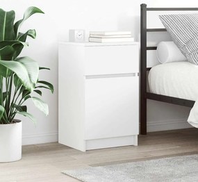 vidaXL Κομοδίνο λευκό 39x35x65 cm Κατασκευασμένο ξύλο