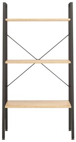 vidaXL Ραφιέρα 3 Επιπέδων Ανοιχτό Καφέ & Μαύρο 56 x 35 x 108 εκ.