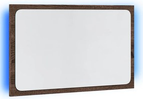 vidaXL LED Καθρέφτης Μπάνιου Καφέ Δρυς 60x8,5x38 εκ. Επεξεργ. Ξύλο