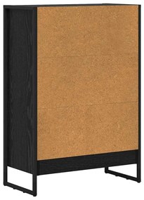 vidaXL Βιβλιοθήκη Μαύρη Οξυά 80 x 30 x 155 εκ Επεξεργασμένο ξύλο