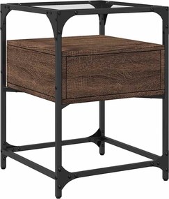 vidaXL Κομοδίνα 2 τεμ. Καφέ Δρυς 40x40x55 εκ. από Επεξεργ. Ξύλο