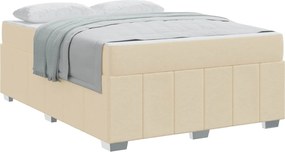 vidaXL Σκελετός Κρεβατιού με στρώμα Κρεμ 160 x 200 cm ύφασμα