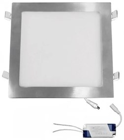 Φωτιστικό PL Χωνευτό 24W SMD Slim Σατινέ 6300Κ 21-02520660 Lumen-21-02520660-Αλουμίνιο 21-02520660